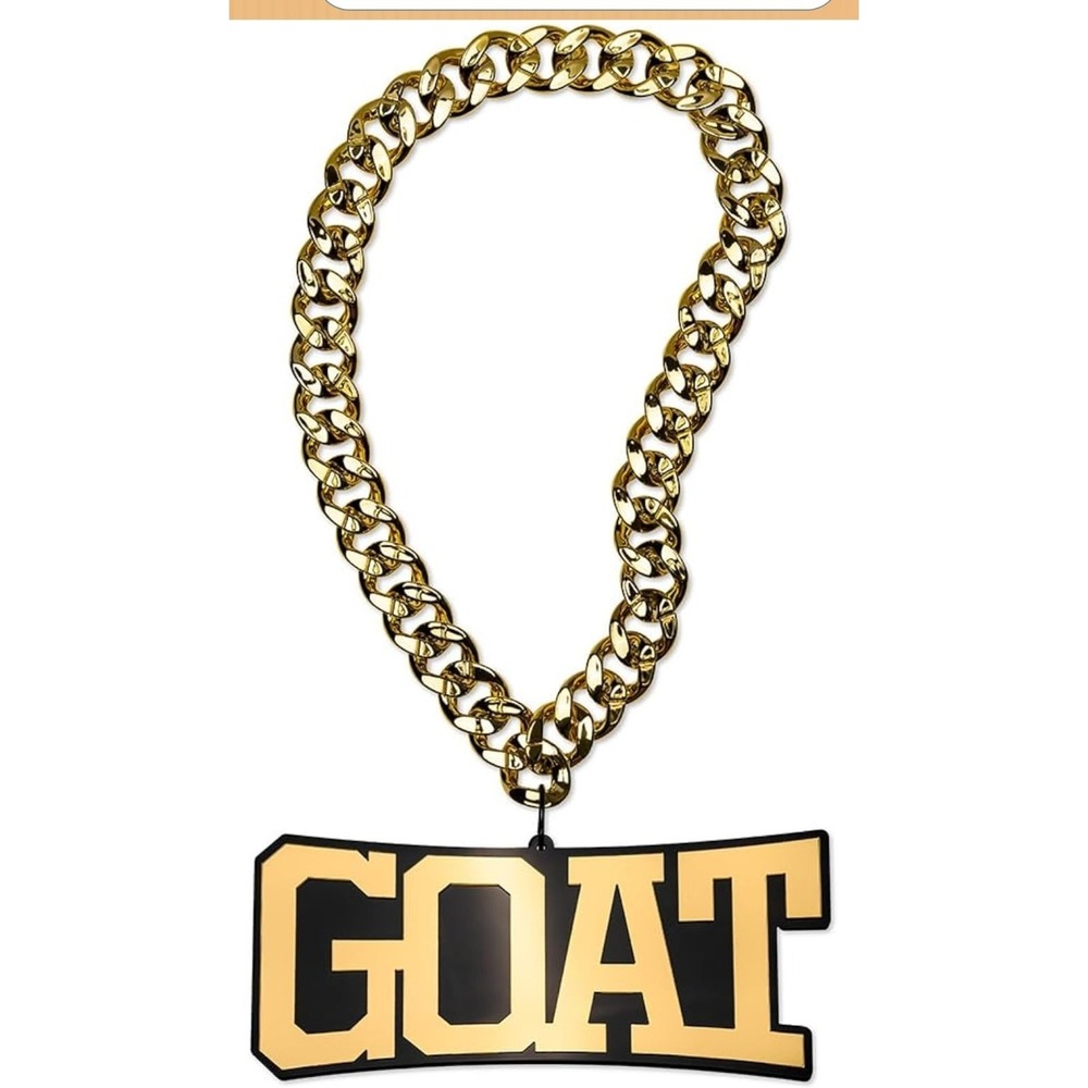 TrophySmack GOAT Turnover Chain - Chrome Gold & Black Acrylic (Greatest of All T